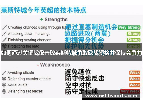 如何通过关键战役击败莱斯特城争取欧战资格并保持竞争力 如何通过关键战役击败莱斯特城争取欧战资格并保持竞争力