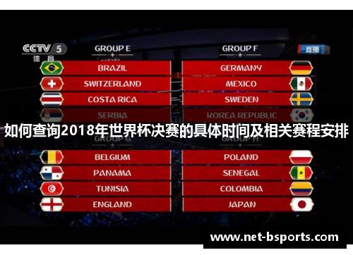 如何查询2018年世界杯决赛的具体时间及相关赛程安排 如何查询2018年世界杯决赛的具体时间及相关赛程安排