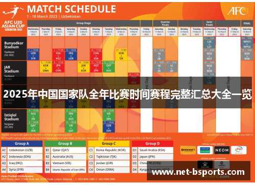 2025年中国国家队全年比赛时间赛程完整汇总大全一览